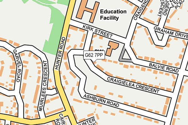 G62 7PP map - OS OpenMap – Local (Ordnance Survey)