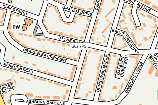 G62 7PS map - OS OpenMap – Local (Ordnance Survey)