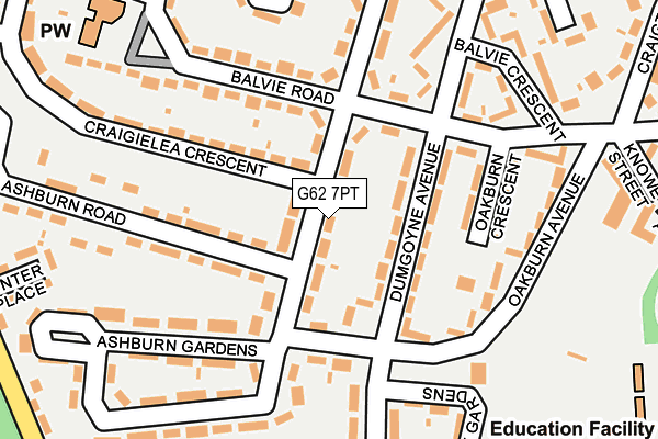 G62 7PT map - OS OpenMap – Local (Ordnance Survey)