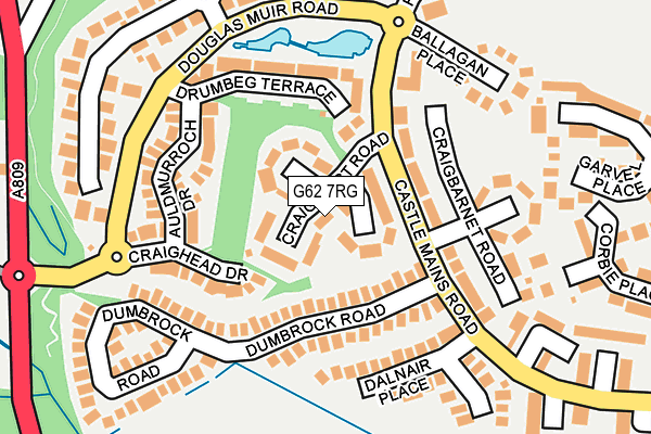 G62 7RG map - OS OpenMap – Local (Ordnance Survey)