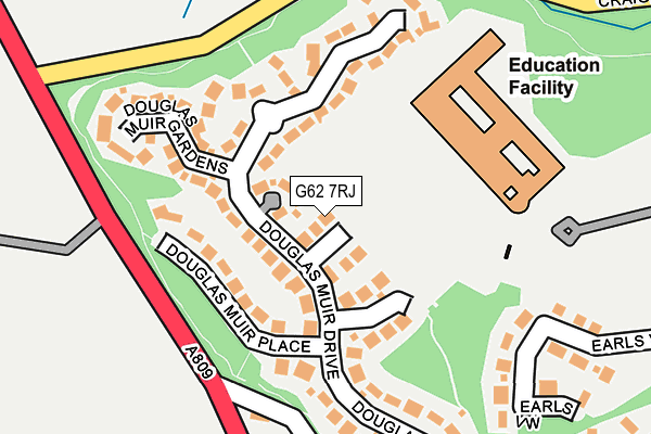 G62 7RJ map - OS OpenMap – Local (Ordnance Survey)