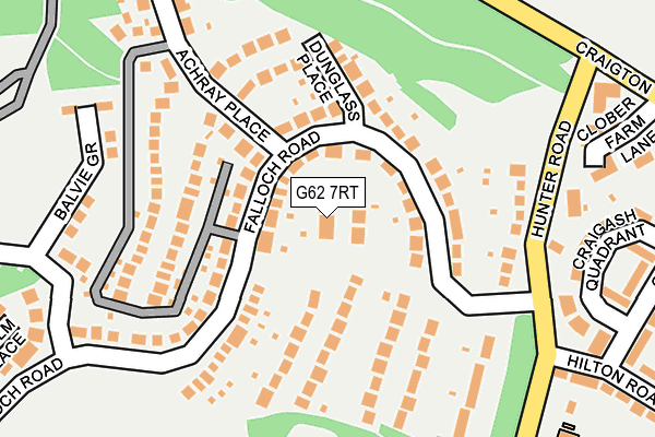 G62 7RT map - OS OpenMap – Local (Ordnance Survey)