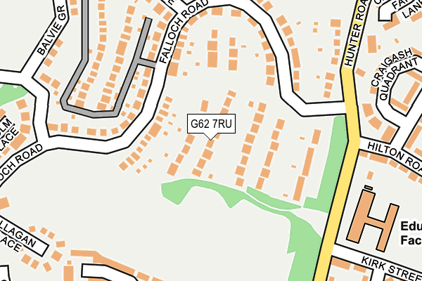 G62 7RU map - OS OpenMap – Local (Ordnance Survey)