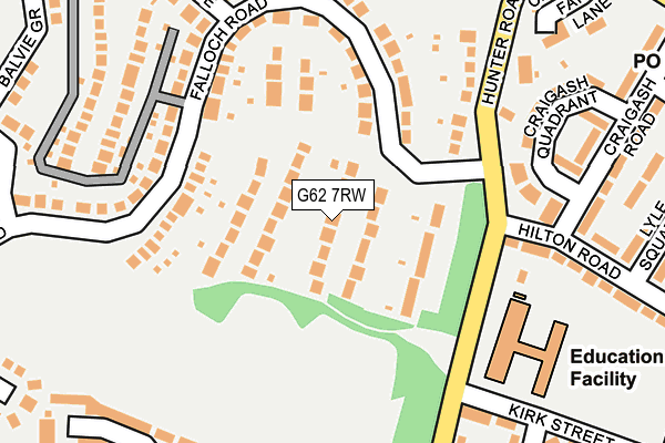 G62 7RW map - OS OpenMap – Local (Ordnance Survey)