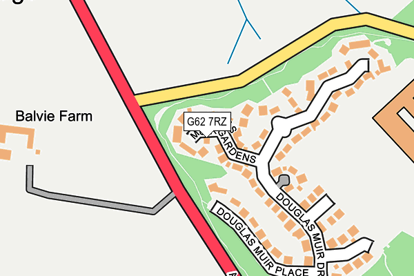 G62 7RZ map - OS OpenMap – Local (Ordnance Survey)