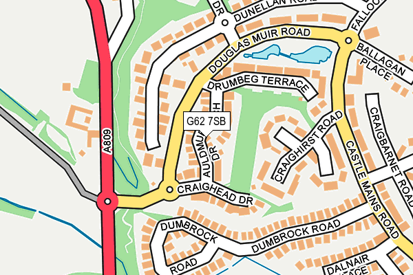 G62 7SB map - OS OpenMap – Local (Ordnance Survey)
