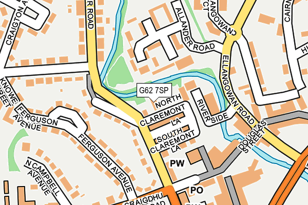G62 7SP map - OS OpenMap – Local (Ordnance Survey)