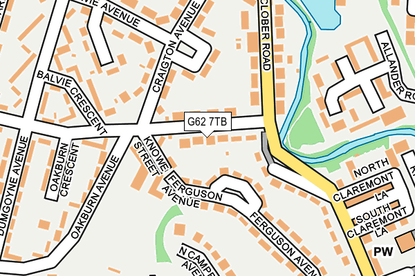 G62 7TB map - OS OpenMap – Local (Ordnance Survey)