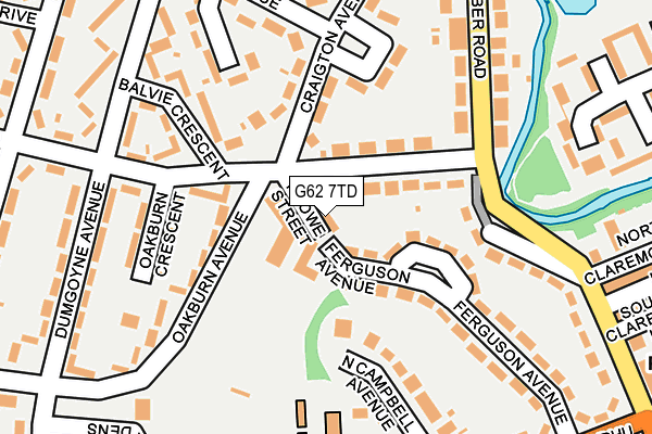 G62 7TD map - OS OpenMap – Local (Ordnance Survey)