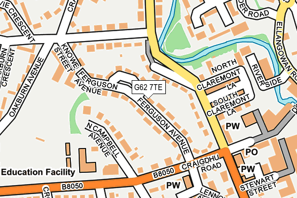 G62 7TE map - OS OpenMap – Local (Ordnance Survey)