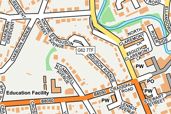 G62 7TF map - OS OpenMap – Local (Ordnance Survey)