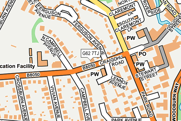 G62 7TJ map - OS OpenMap – Local (Ordnance Survey)