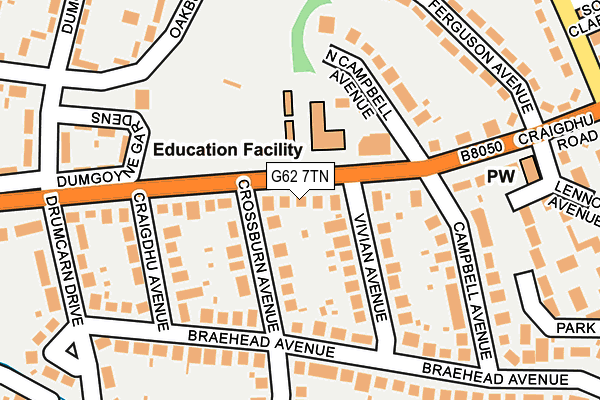 G62 7TN map - OS OpenMap – Local (Ordnance Survey)