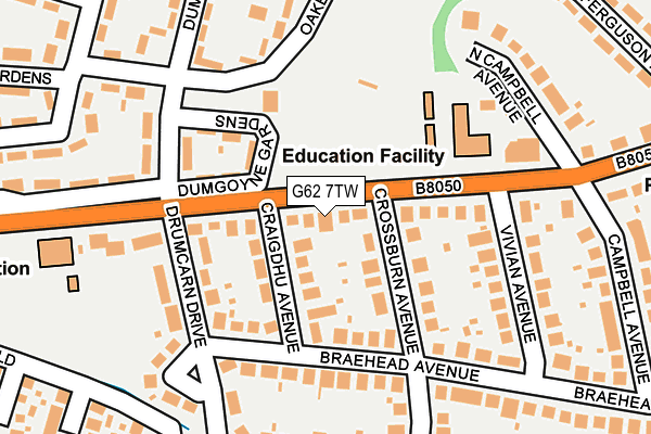 G62 7TW map - OS OpenMap – Local (Ordnance Survey)