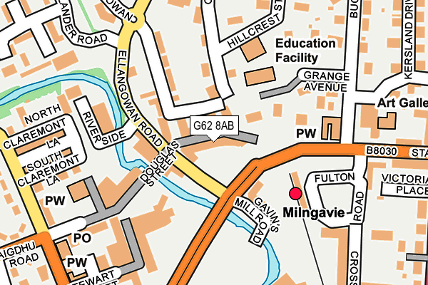 G62 8AB map - OS OpenMap – Local (Ordnance Survey)
