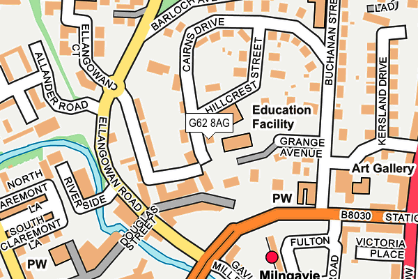 G62 8AG map - OS OpenMap – Local (Ordnance Survey)