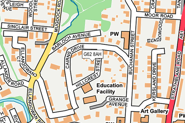 G62 8AH map - OS OpenMap – Local (Ordnance Survey)