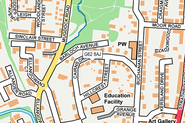 G62 8AJ map - OS OpenMap – Local (Ordnance Survey)