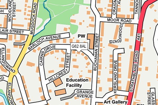 G62 8AL map - OS OpenMap – Local (Ordnance Survey)