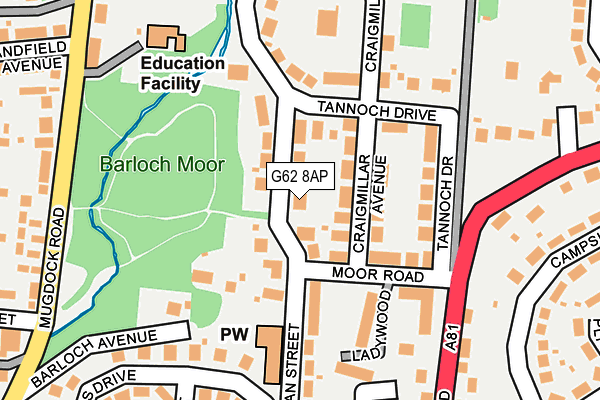 G62 8AP map - OS OpenMap – Local (Ordnance Survey)