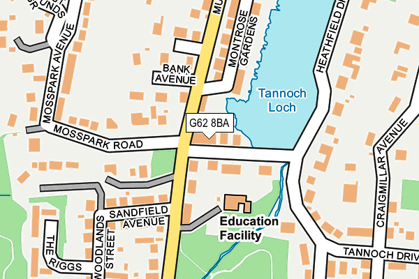 G62 8BA map - OS OpenMap – Local (Ordnance Survey)