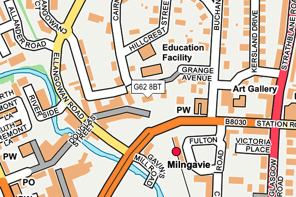 G62 8BT map - OS OpenMap – Local (Ordnance Survey)