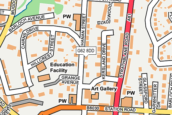 G62 8DD map - OS OpenMap – Local (Ordnance Survey)