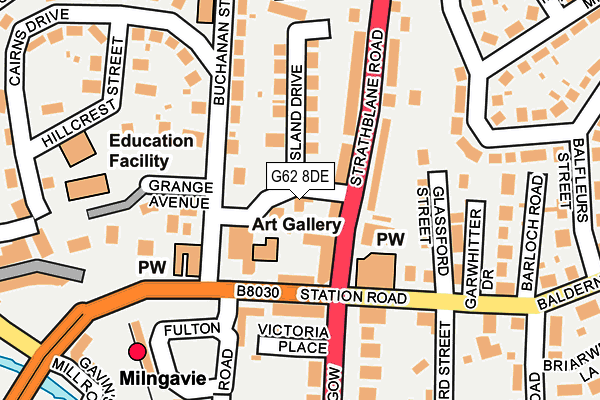 G62 8DE map - OS OpenMap – Local (Ordnance Survey)