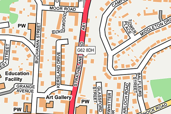 G62 8DH map - OS OpenMap – Local (Ordnance Survey)