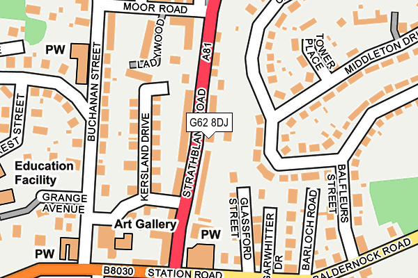 G62 8DJ map - OS OpenMap – Local (Ordnance Survey)