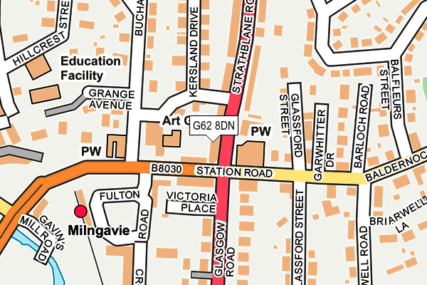 G62 8DN map - OS OpenMap – Local (Ordnance Survey)