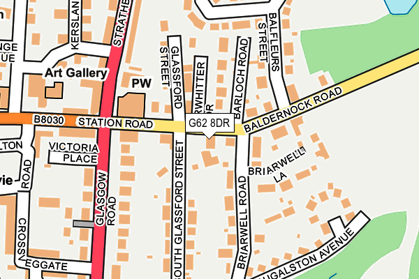 G62 8DR map - OS OpenMap – Local (Ordnance Survey)