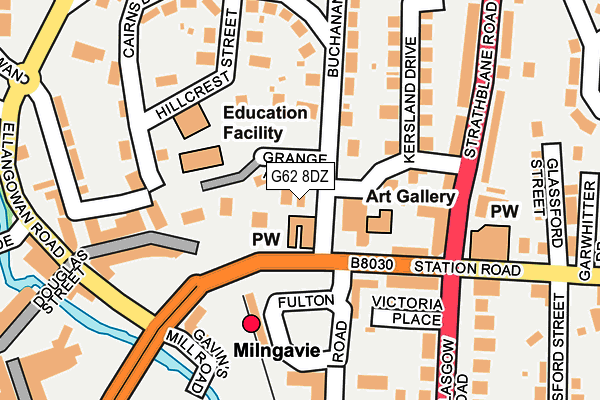 G62 8DZ map - OS OpenMap – Local (Ordnance Survey)