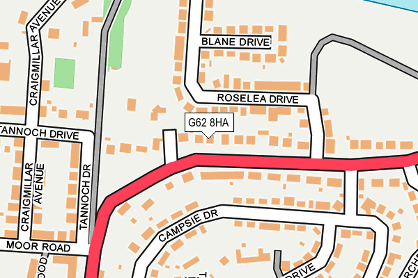 G62 8HA map - OS OpenMap – Local (Ordnance Survey)