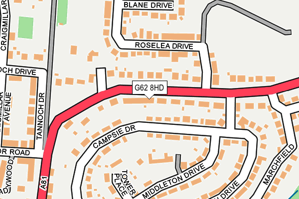 G62 8HD map - OS OpenMap – Local (Ordnance Survey)