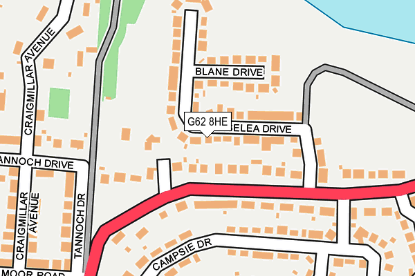 G62 8HE map - OS OpenMap – Local (Ordnance Survey)