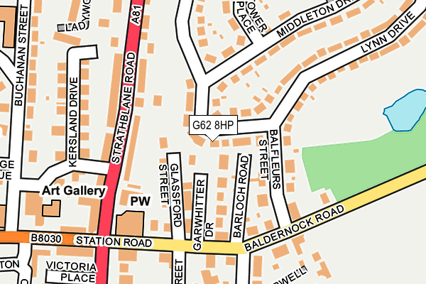 G62 8HP map - OS OpenMap – Local (Ordnance Survey)