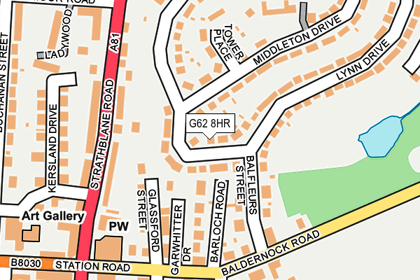 G62 8HR map - OS OpenMap – Local (Ordnance Survey)