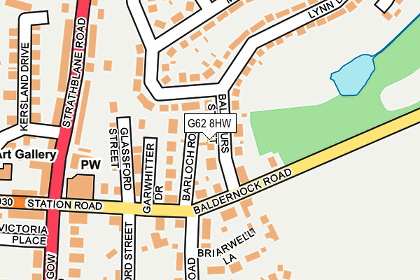G62 8HW map - OS OpenMap – Local (Ordnance Survey)