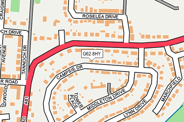 G62 8HY map - OS OpenMap – Local (Ordnance Survey)