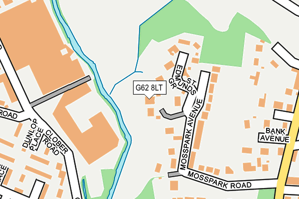 G62 8LT map - OS OpenMap – Local (Ordnance Survey)
