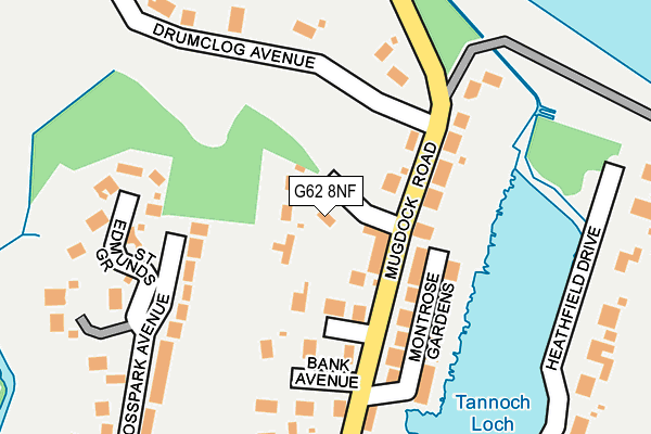G62 8NF map - OS OpenMap – Local (Ordnance Survey)