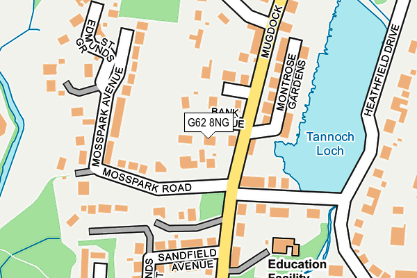 G62 8NG map - OS OpenMap – Local (Ordnance Survey)
