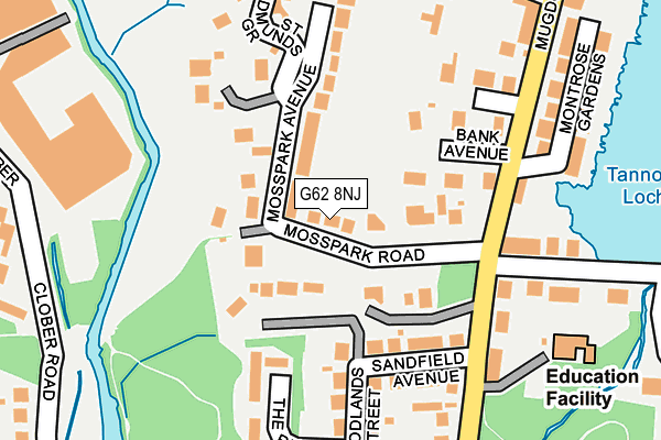 G62 8NJ map - OS OpenMap – Local (Ordnance Survey)