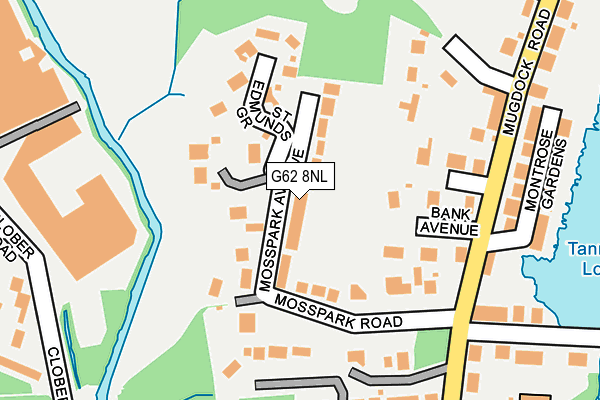 G62 8NL map - OS OpenMap – Local (Ordnance Survey)