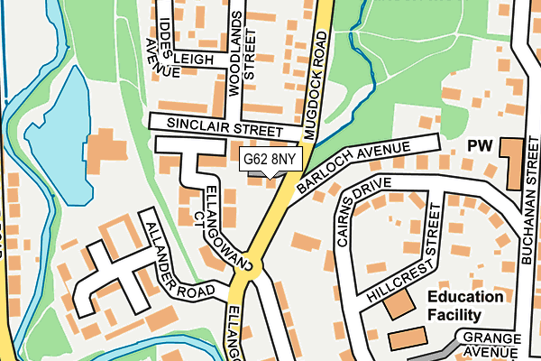 G62 8NY map - OS OpenMap – Local (Ordnance Survey)