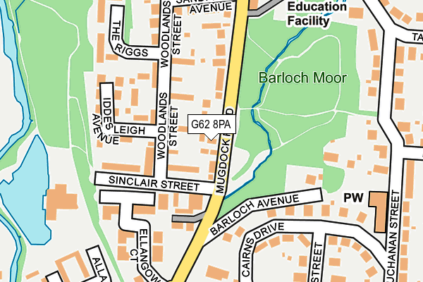 G62 8PA map - OS OpenMap – Local (Ordnance Survey)