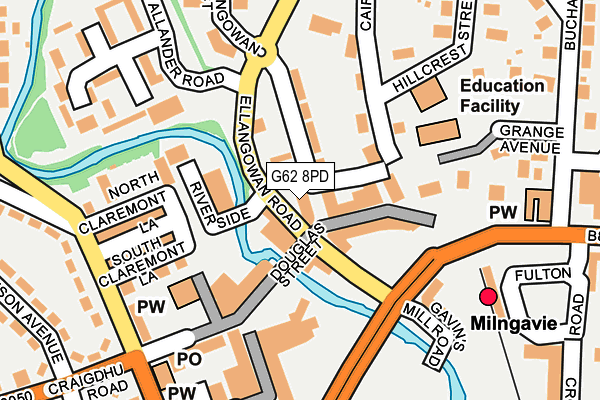 G62 8PD map - OS OpenMap – Local (Ordnance Survey)