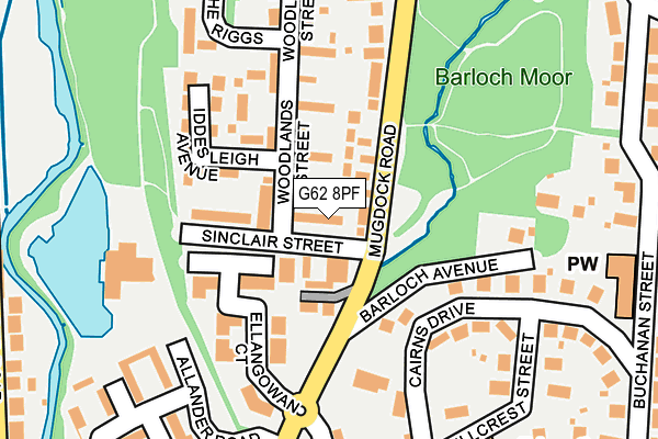 G62 8PF map - OS OpenMap – Local (Ordnance Survey)