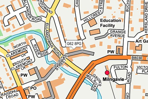 G62 8PG map - OS OpenMap – Local (Ordnance Survey)